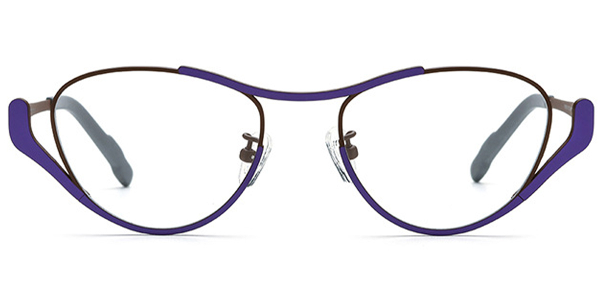 Titanium Cat Eye Geometric Frame pattern-purple