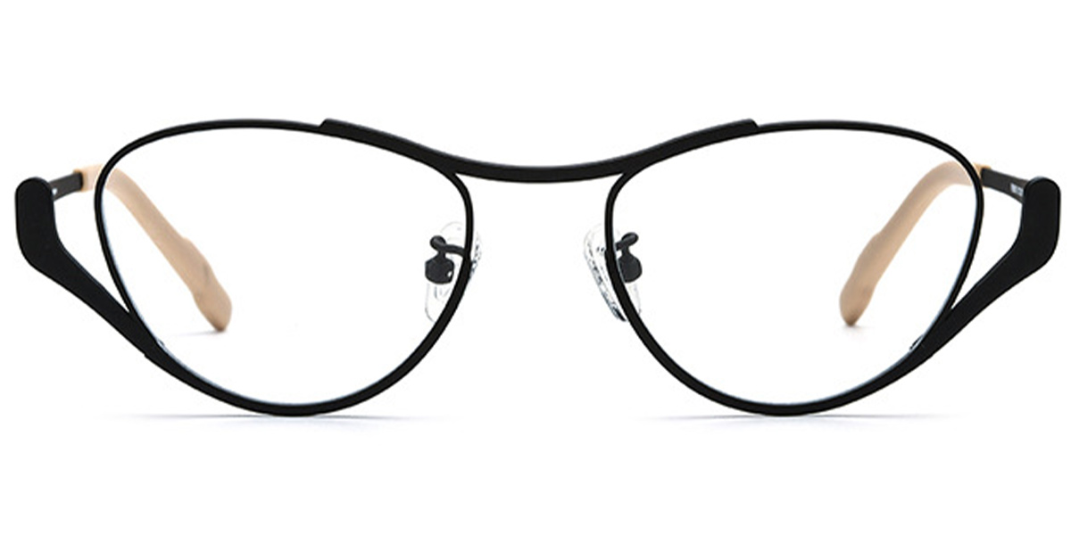 Titanium Cat Eye Geometric Frame black