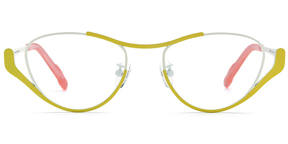 Titanium Cat Eye Geometric Frame pattern-yellow