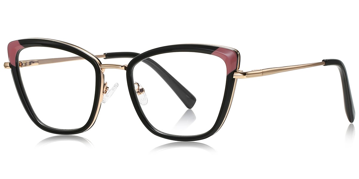 Cat Eye Frame pattern-black