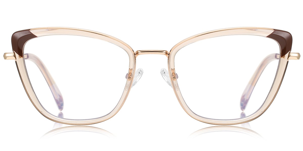 Cat Eye Frame pattern-brown