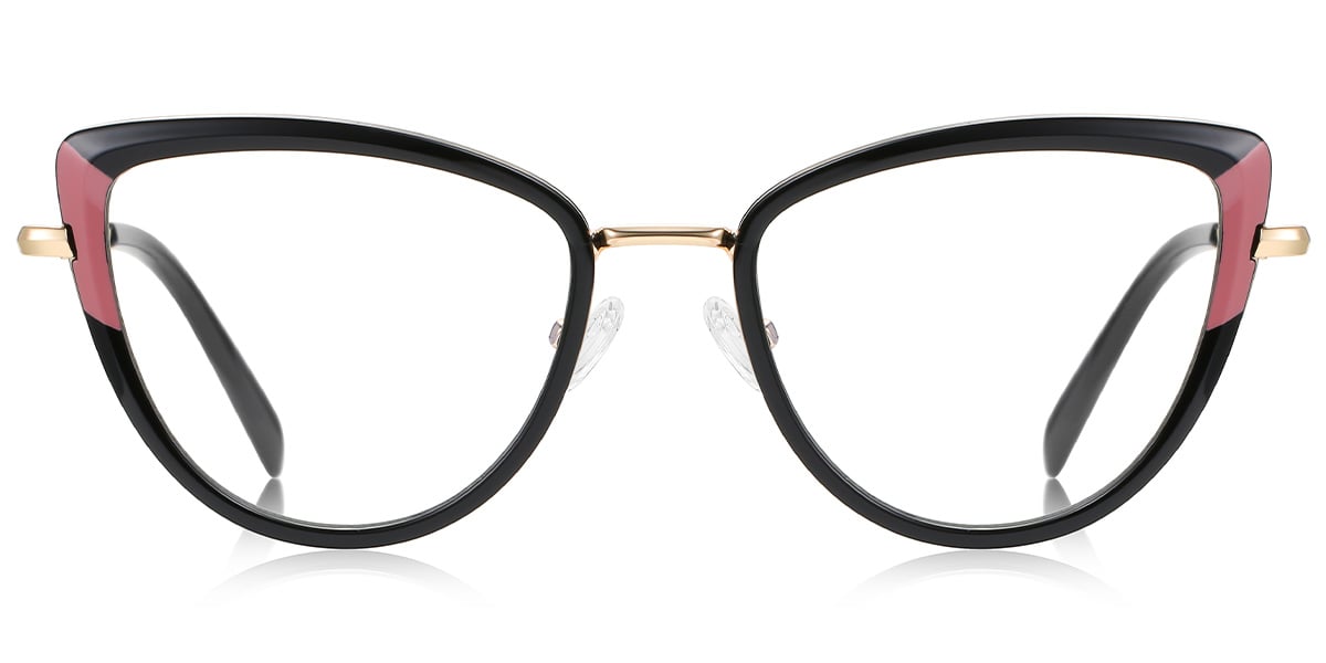 Cat Eye Frame pattern-black