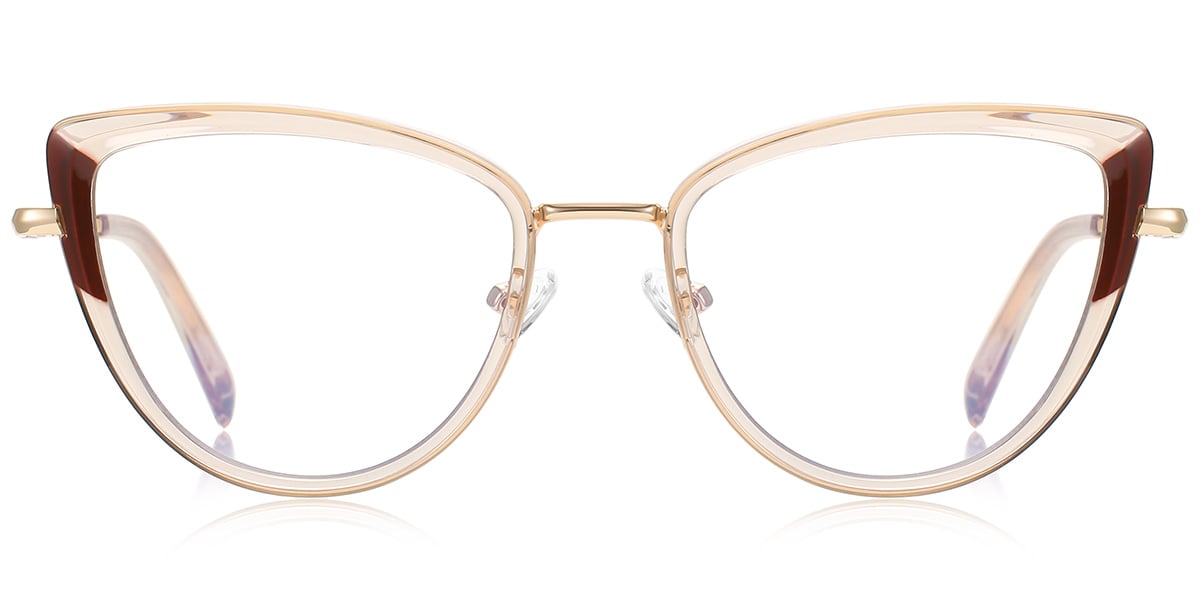 Cat Eye Frame pattern-brown