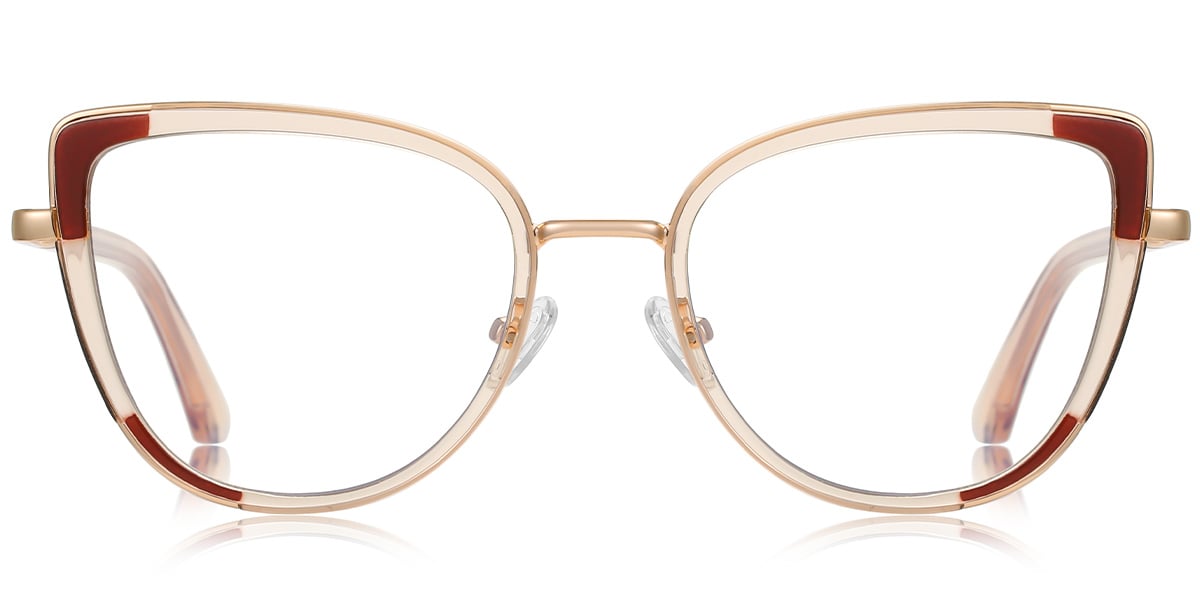 Cat Eye Frame pattern-brown