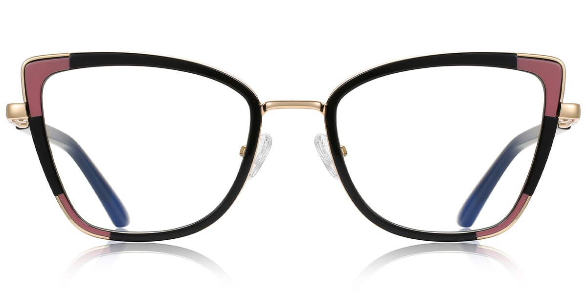 Cat Eye Frame pattern-black