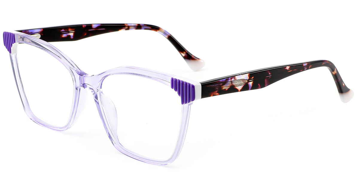 Acetate Cat Eye Frame translucent-purple