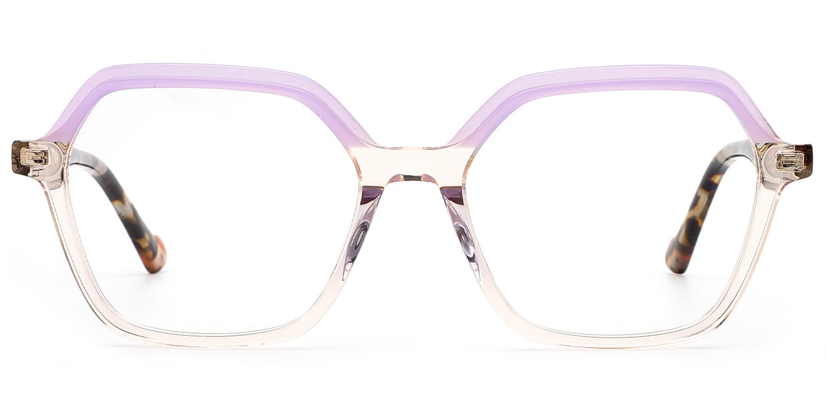 Acetate Square Frame pattern-purple