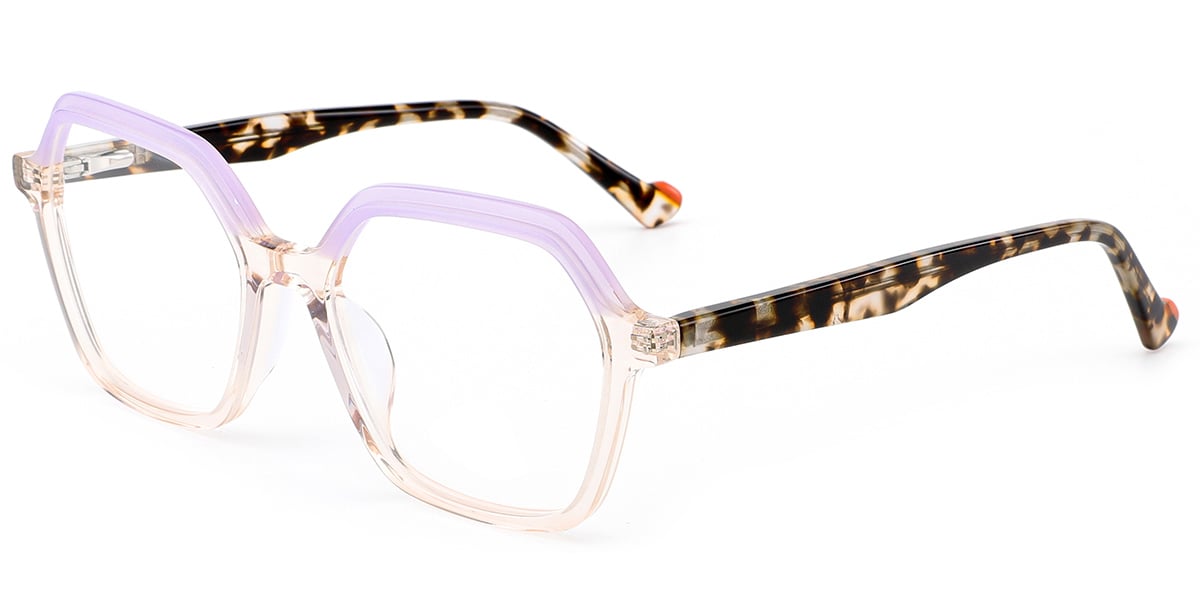 Acetate Square Frame pattern-purple