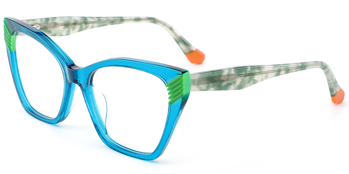 Acetate Cat Eye Frame translucent-blue