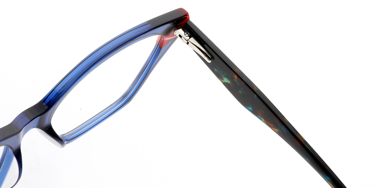 Acetate Cat Eye Frame pattern-blue