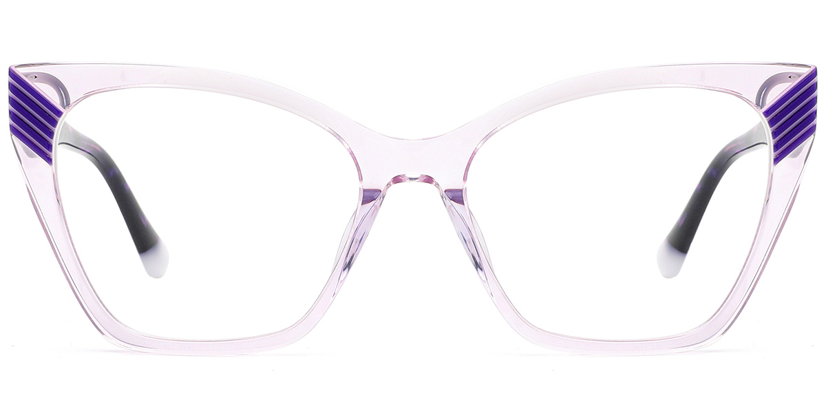 Acetate Cat Eye Frame pattern-purple