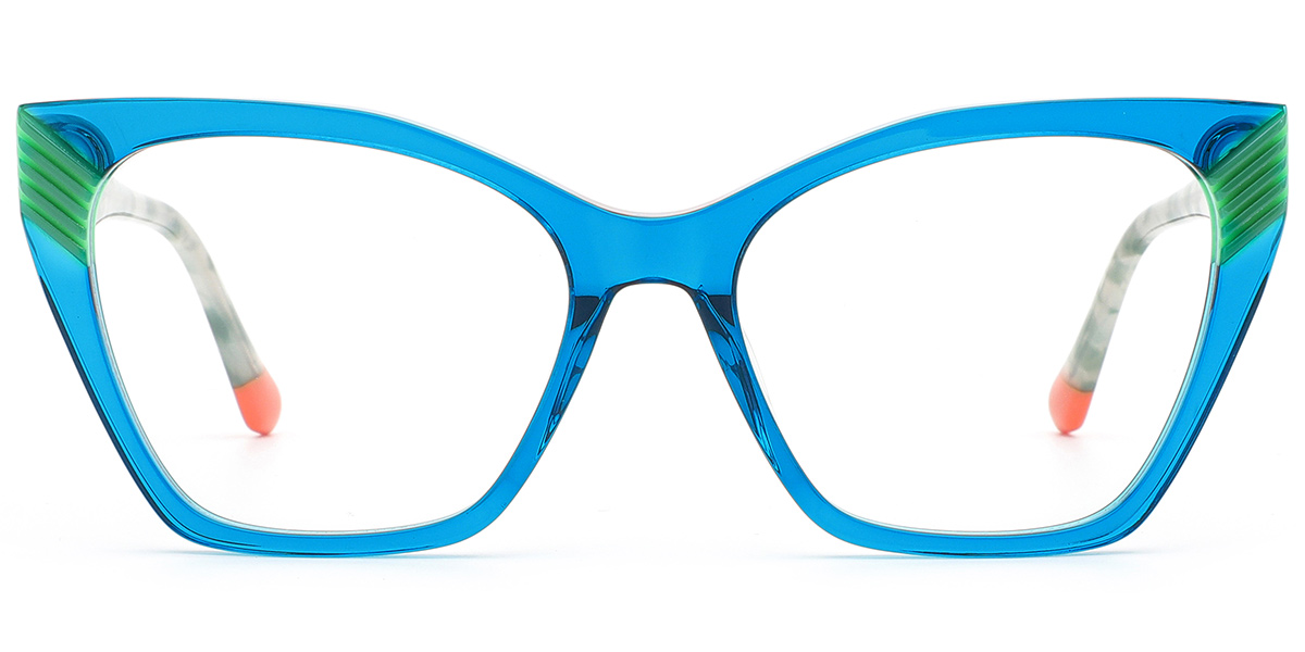 Acetate Cat Eye Frame translucent-blue