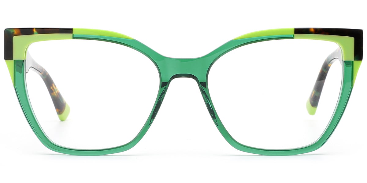 Acetate Cat Eye Frame pattern-green