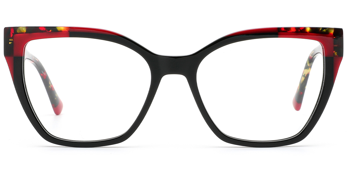 Acetate Cat Eye Frame pattern-black