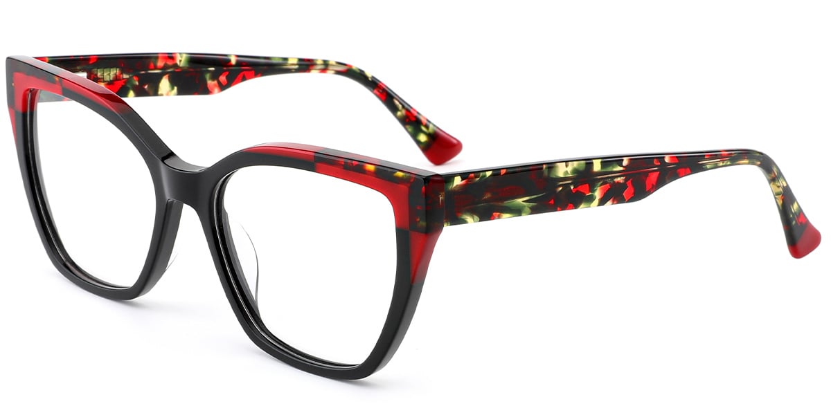 Acetate Cat Eye Frame pattern-black