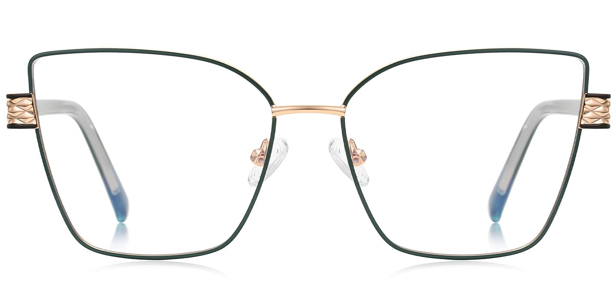 Square Cat Eye Frame green