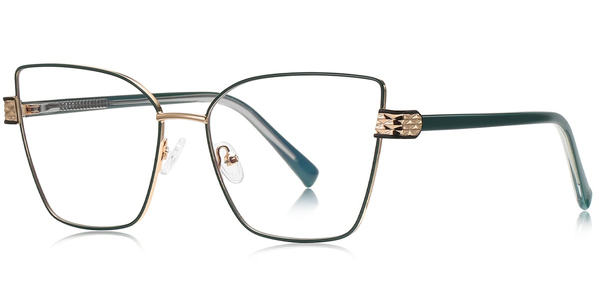 Square Cat Eye Frame green