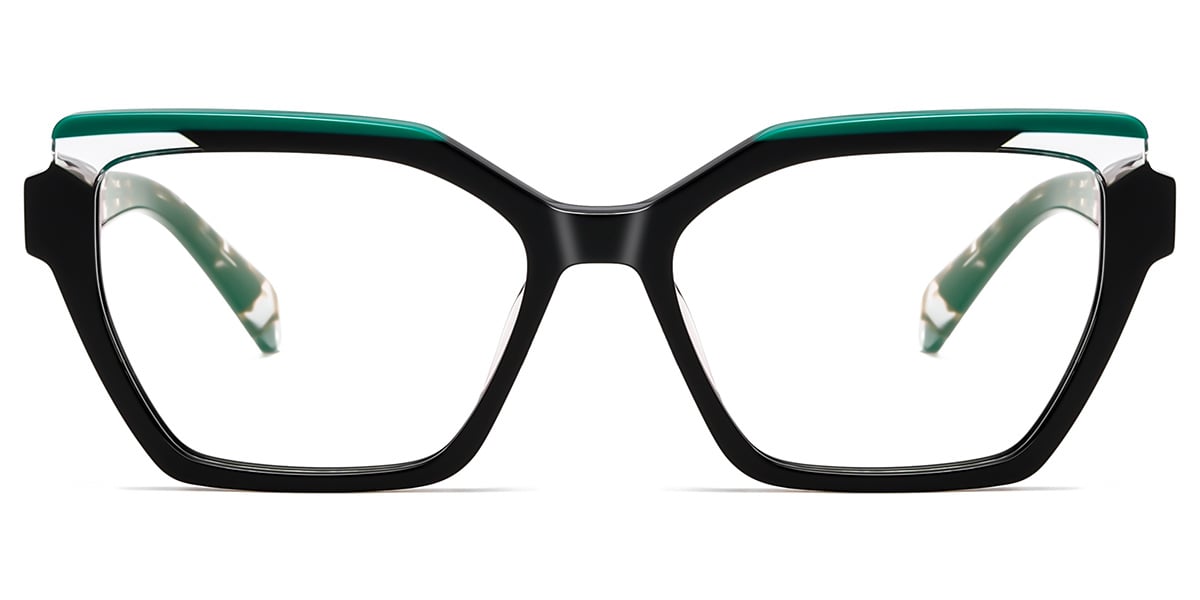 Acetate Square Frame pattern-black