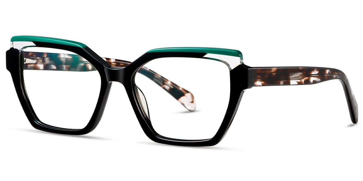 Acetate Square Frame pattern-black