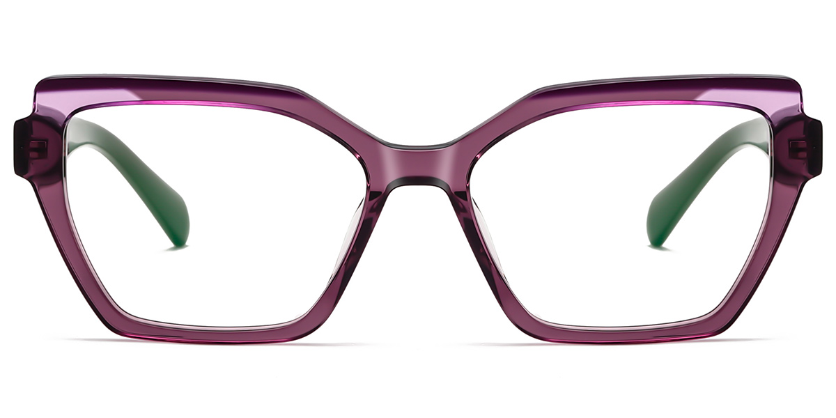 Acetate Square Frame pattern-purple