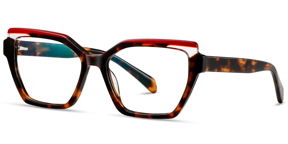 Acetate Square Frame pattern-tortoiseshell