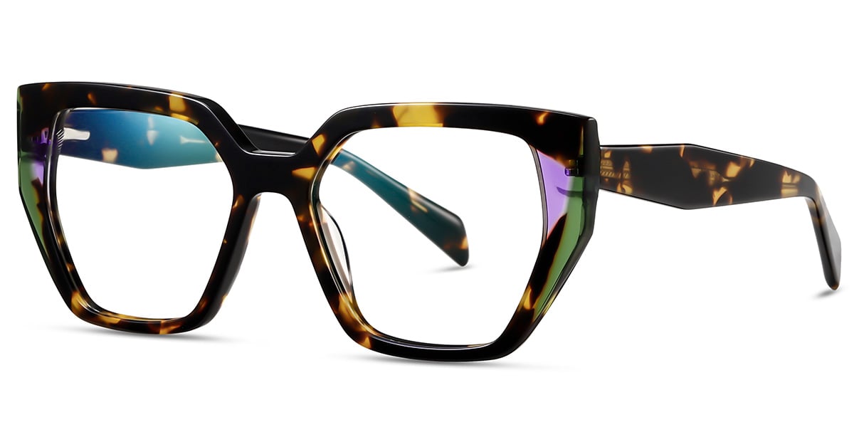 Acetate Square Frame pattern-tortoiseshell