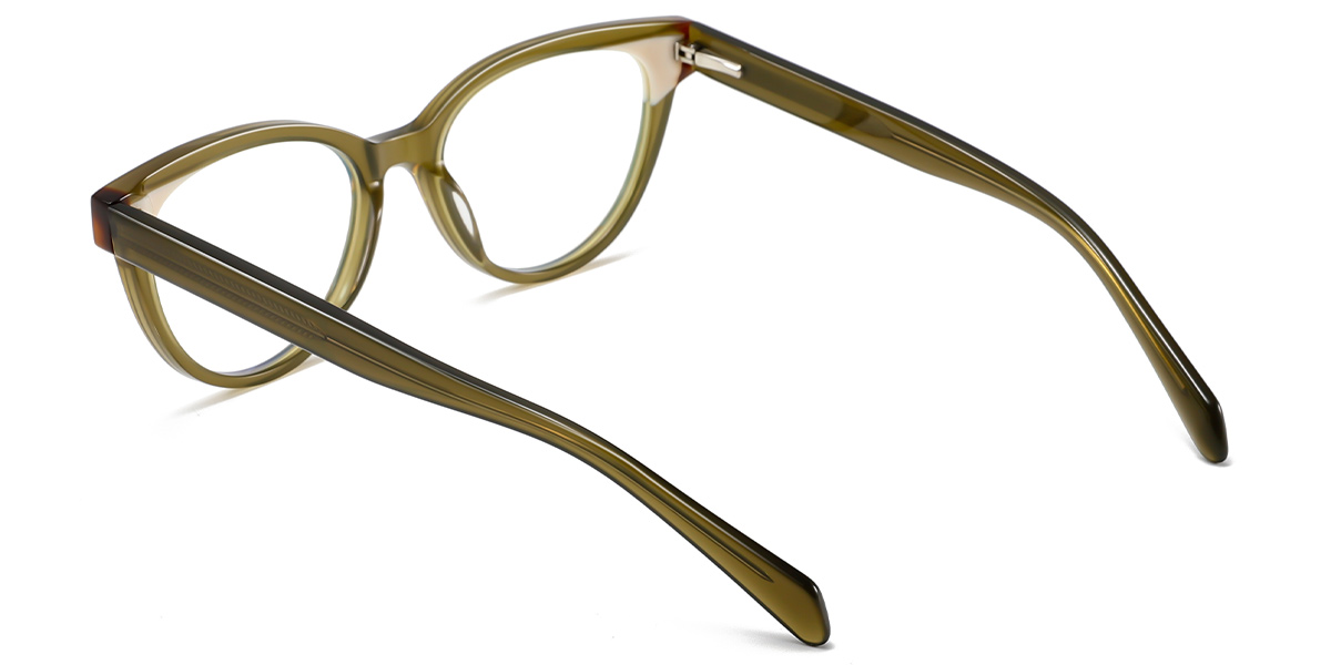 Acetate Cat Eye Frame pattern-green