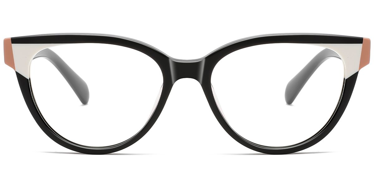 Acetate Cat Eye Frame pattern-black