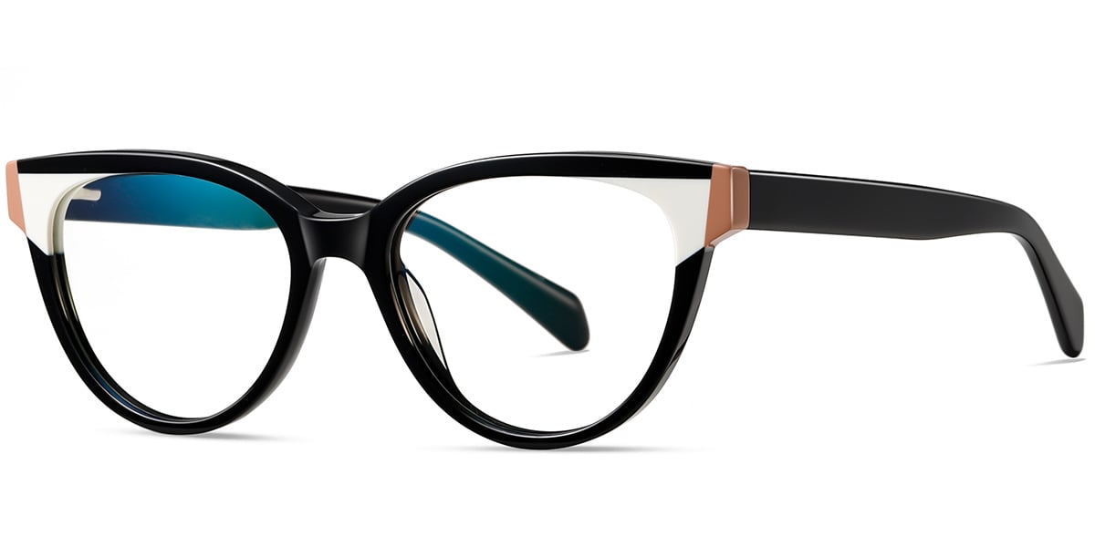 Acetate Cat Eye Frame pattern-black