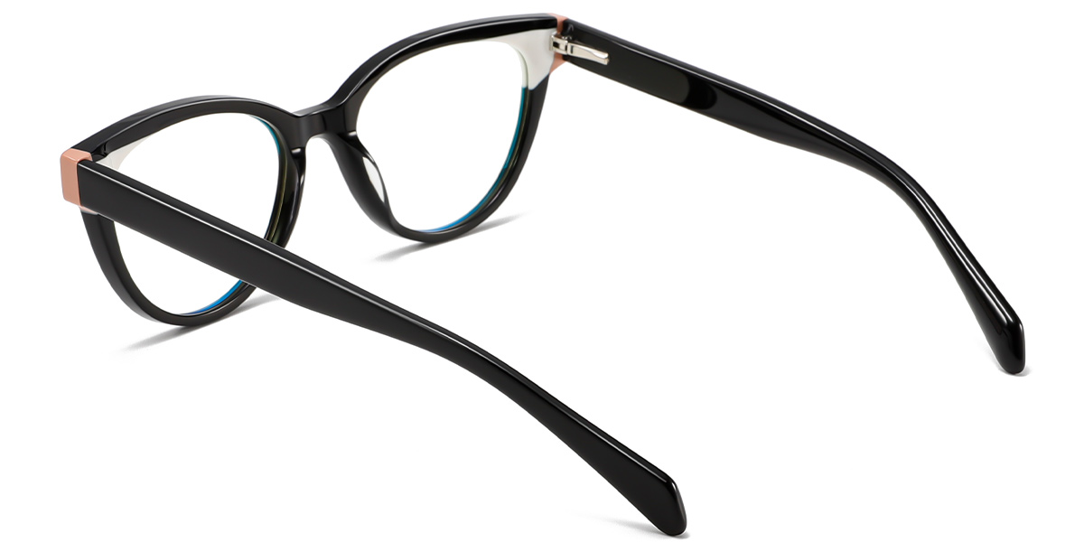 Acetate Cat Eye Frame pattern-black