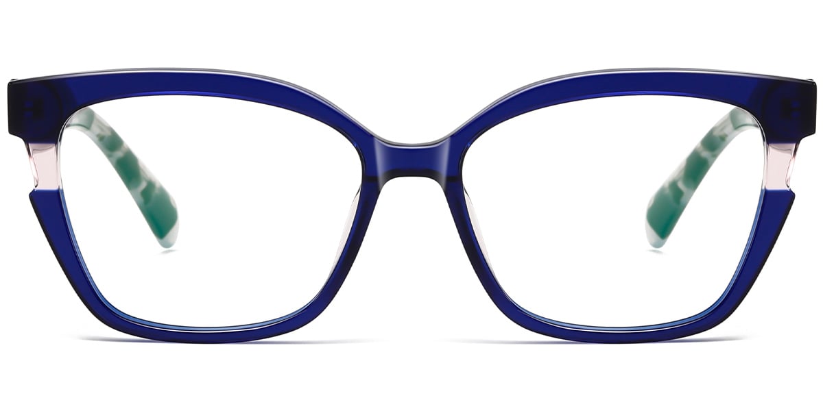 Acetate Square Frame pattern-blue