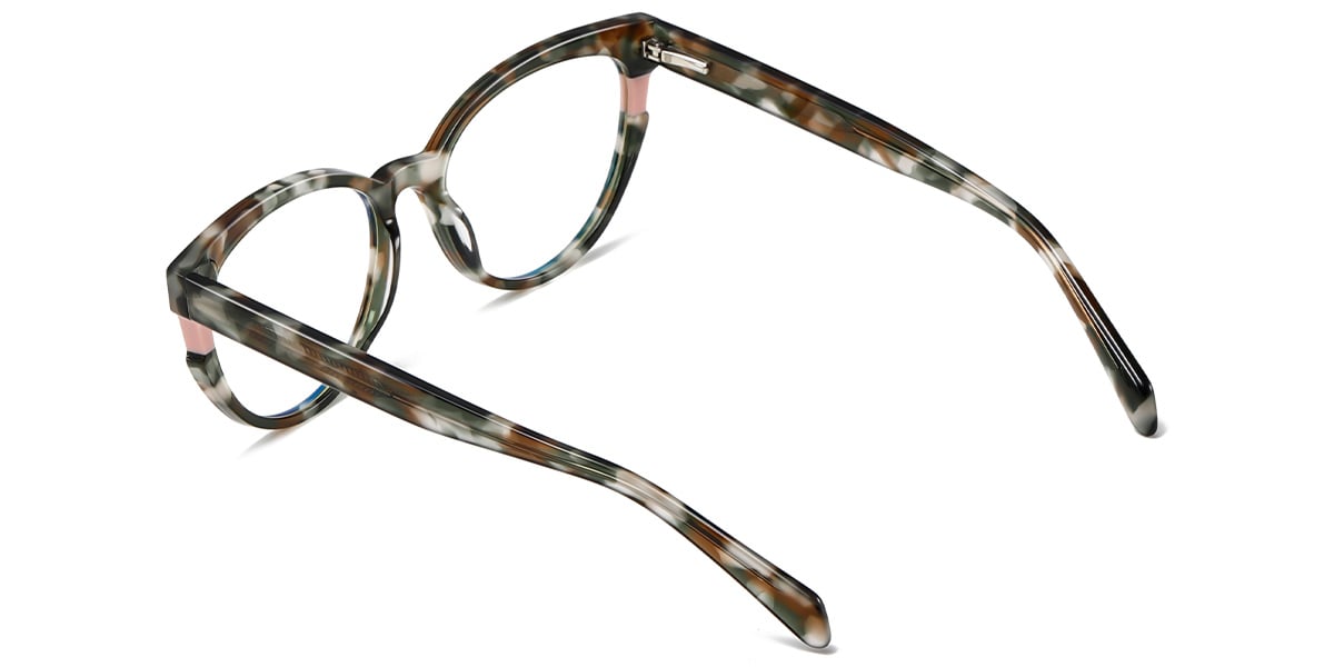 Acetate Cat Eye Frame pattern-green