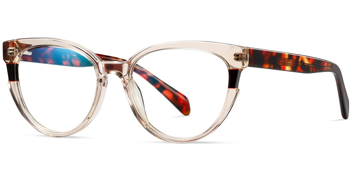 Acetate Cat Eye Frame pattern-translucent