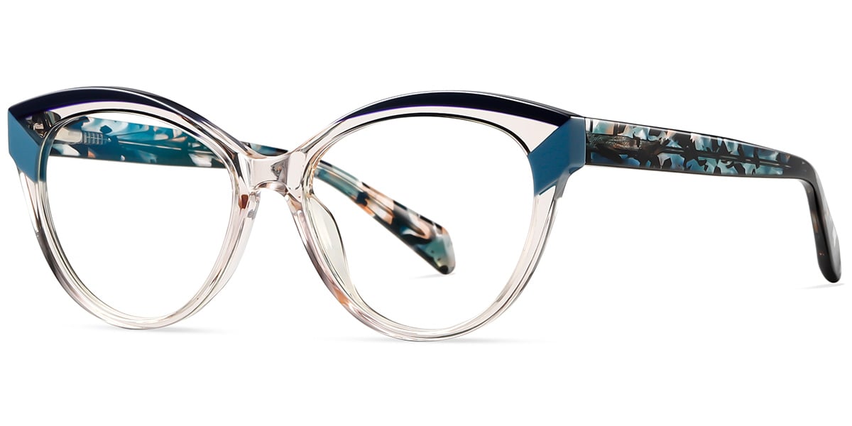 Acetate Cat Eye Frame pattern-translucent