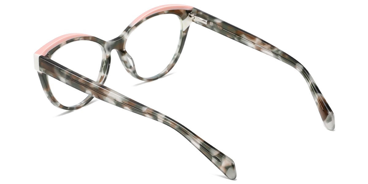 Acetate Cat Eye Frame pattern-green