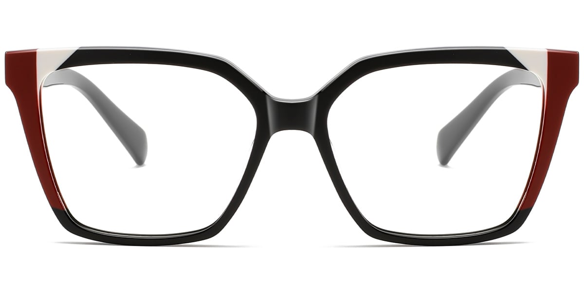 Acetate Square Frame pattern-black