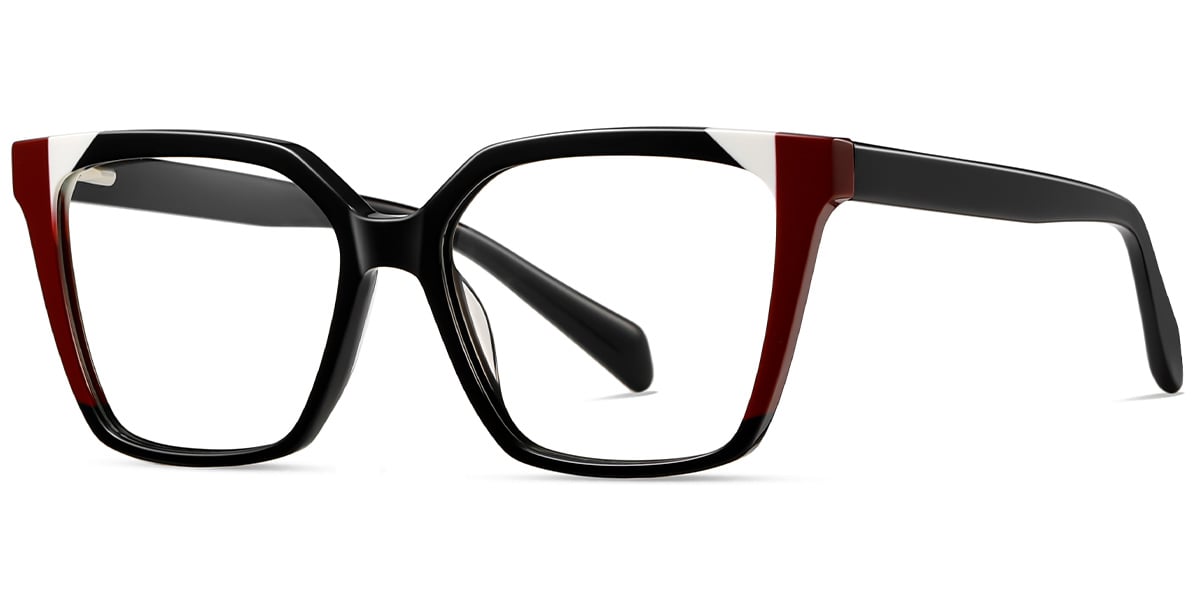 Acetate Square Frame pattern-black