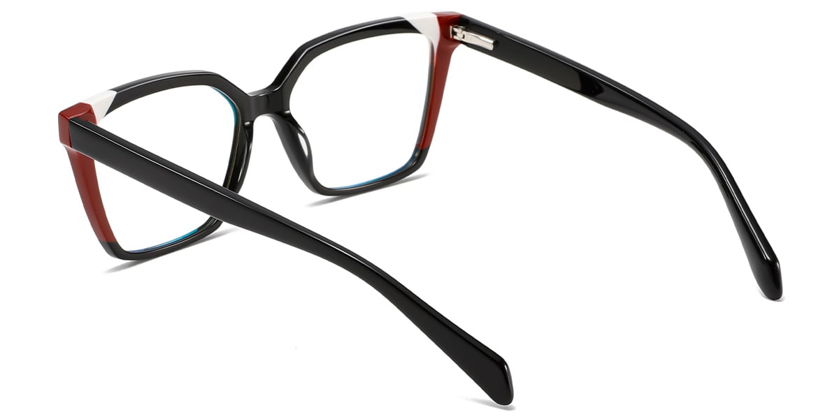 Acetate Square Frame pattern-black