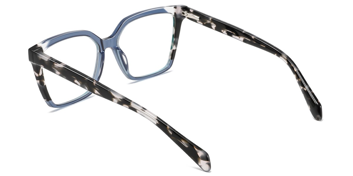 Acetate Square Frame pattern-blue