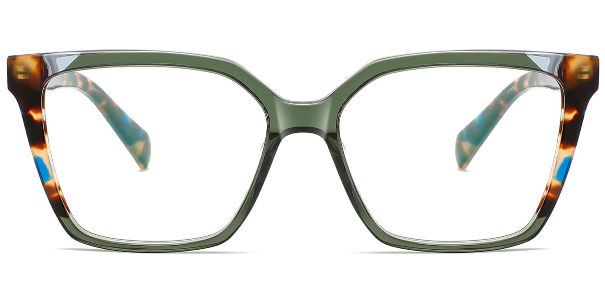 Acetate Square Frame pattern-green