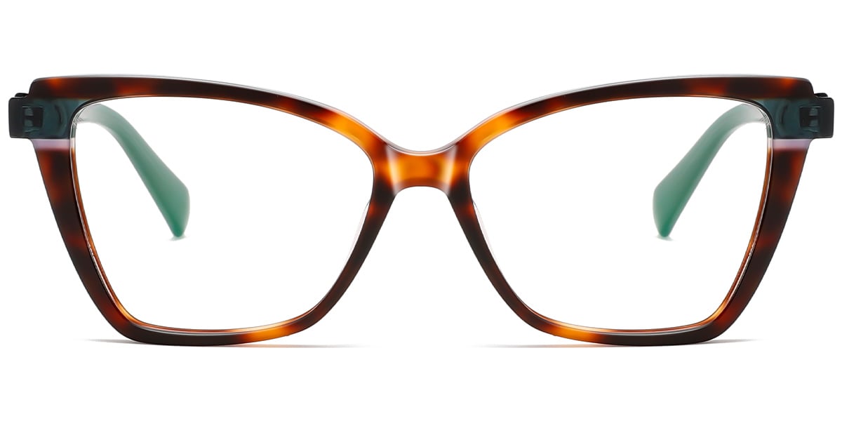 Acetate Square Cat Eye Frame pattern-tortoiseshell