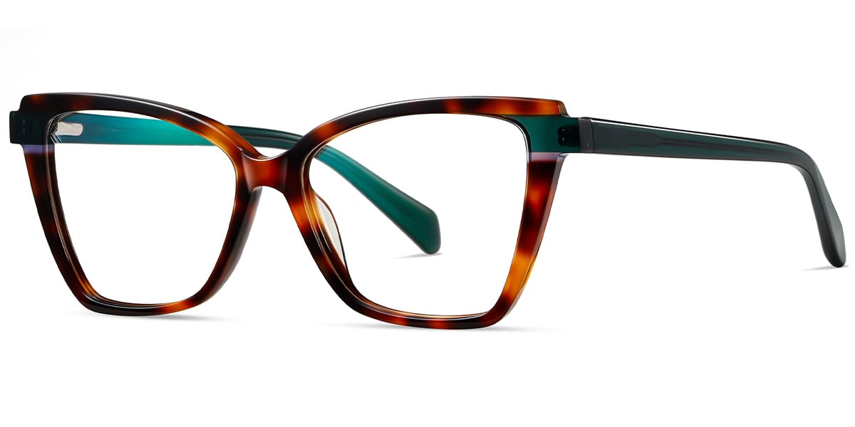 Acetate Square Cat Eye Frame pattern-tortoiseshell