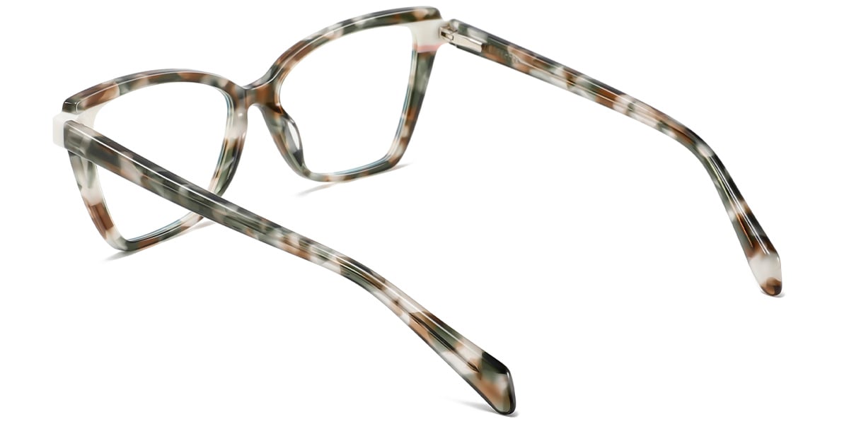 Acetate Square Cat Eye Frame pattern-green