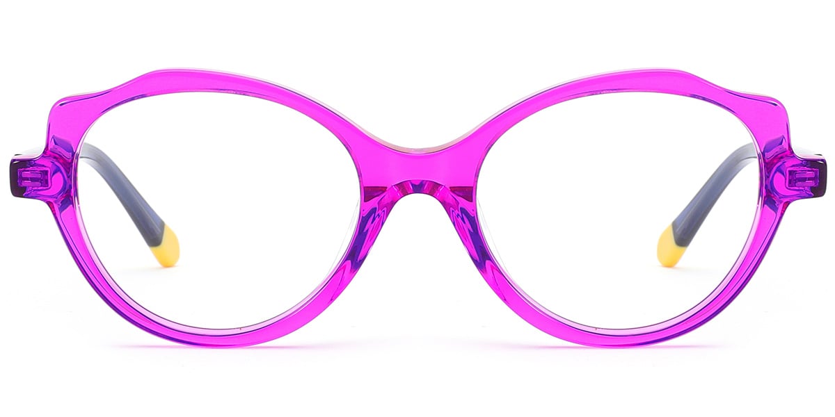 Kid's Acetate Oval Cat Eye Frame translucent-pink