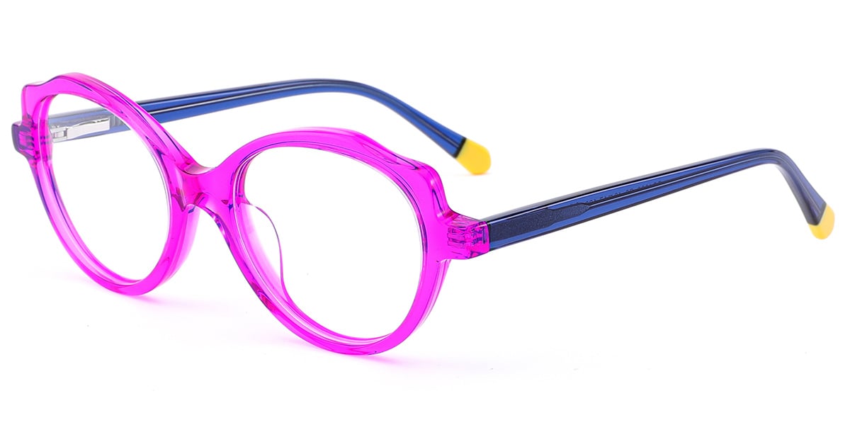 Kid's Acetate Oval Cat Eye Frame translucent-pink