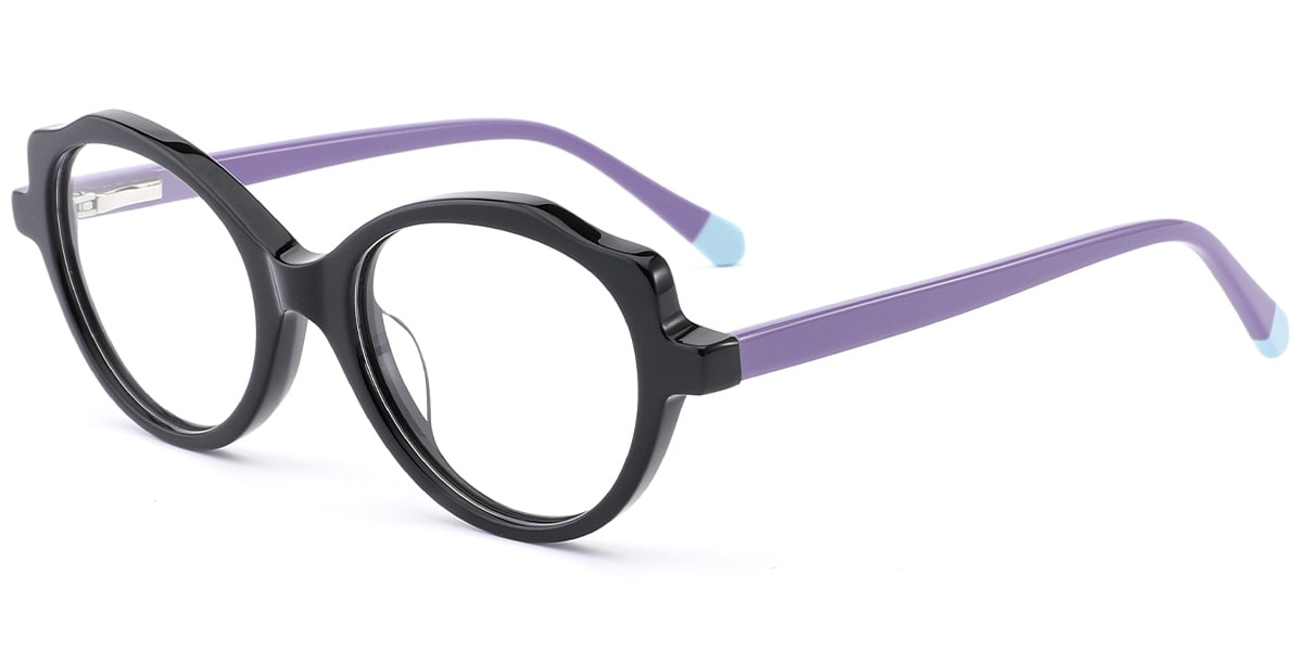 Kid's Acetate Oval Cat Eye Frame black