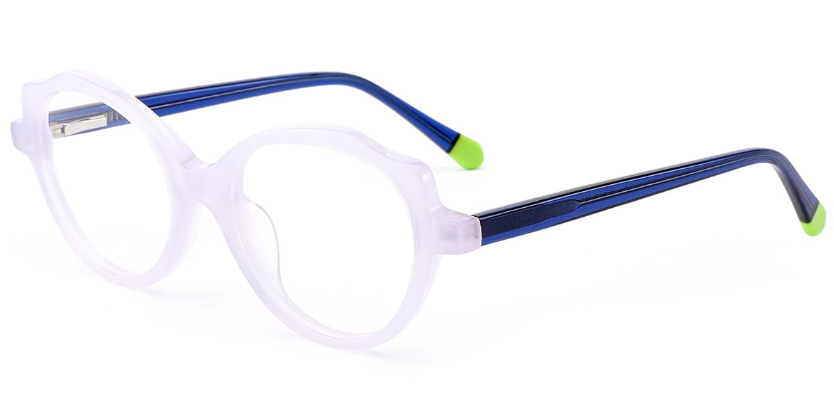 Kid's Acetate Oval Cat Eye Frame white