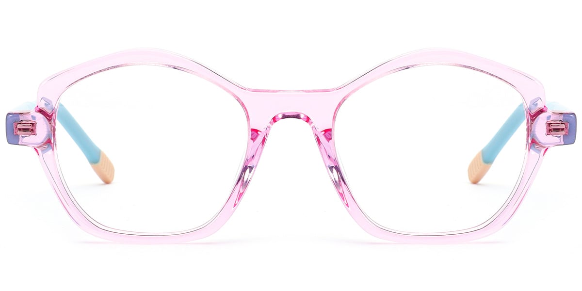 Kid's Acetate Geometric Frame translucent-pink