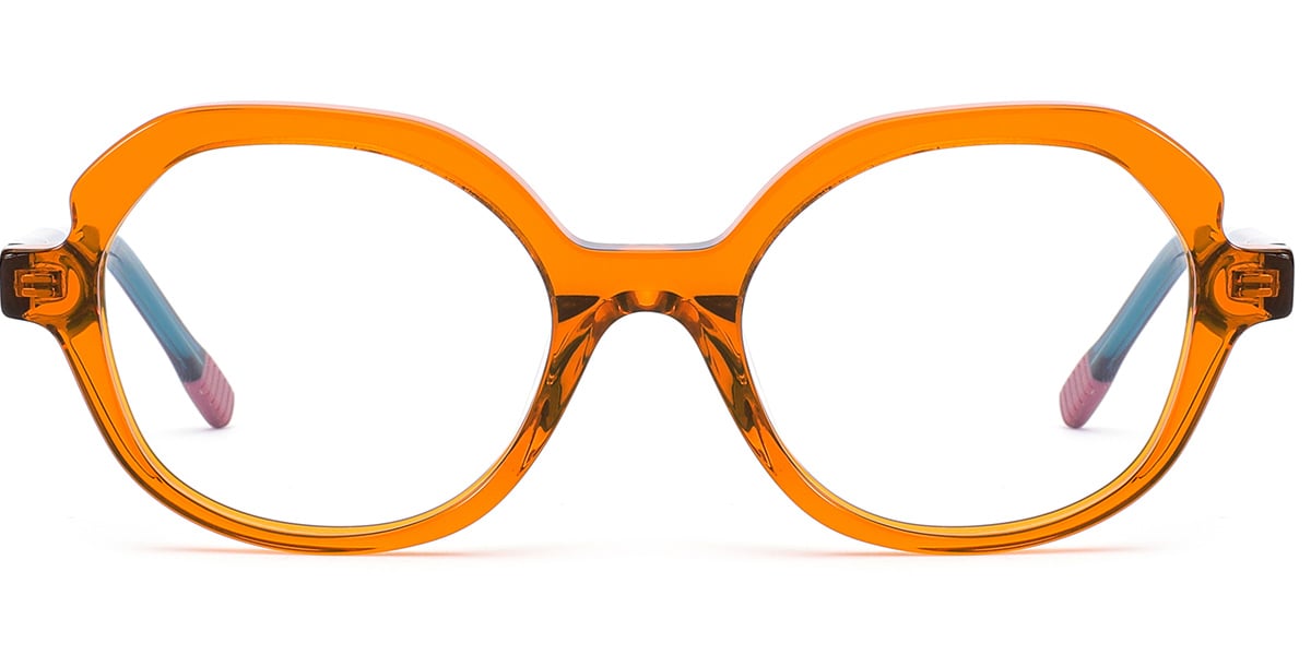 Kid's Acetate Oval Frame translucent-orange