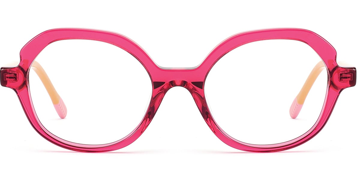 Kid's Acetate Oval Frame translucent-pink